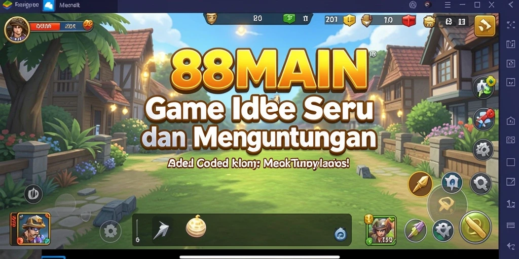Screenshot gameplay <strong>88MAIN</strong> yang menampilkan pengumpulan sumber daya.