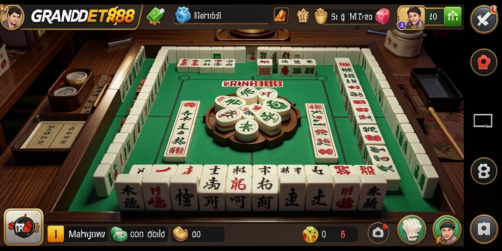 Tampilan menarik dari gameplay Mahjong di GRANDBET88.