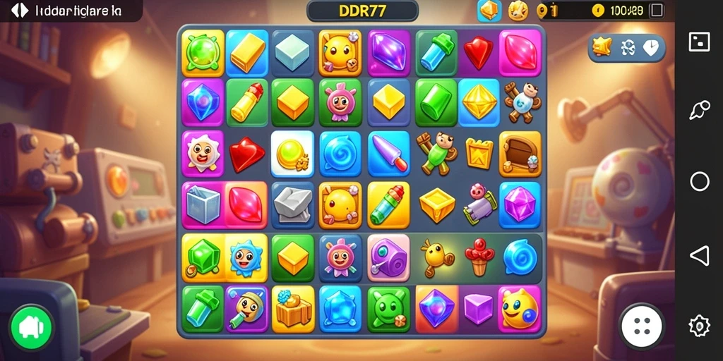Screenshot gameplay IDR77 menampilkan momen seru saat mencocokkan item.