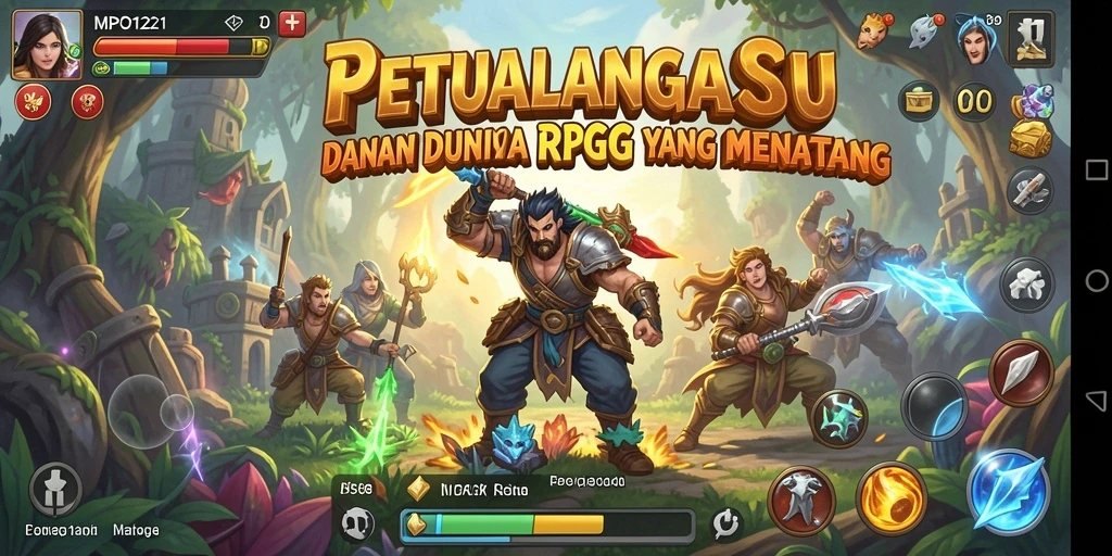 Screenshot MPO1221 menampilkan aksi seru dalam pertempuran RPG.