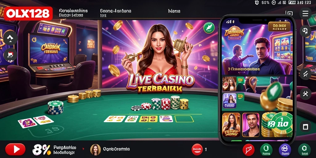 Screenshot gameplay OLX128 menampilkan keseruan permainan Live Casino.