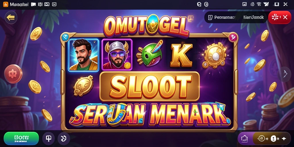 Gameplay OMUTOGEL dengan animasi slot yang menarik.