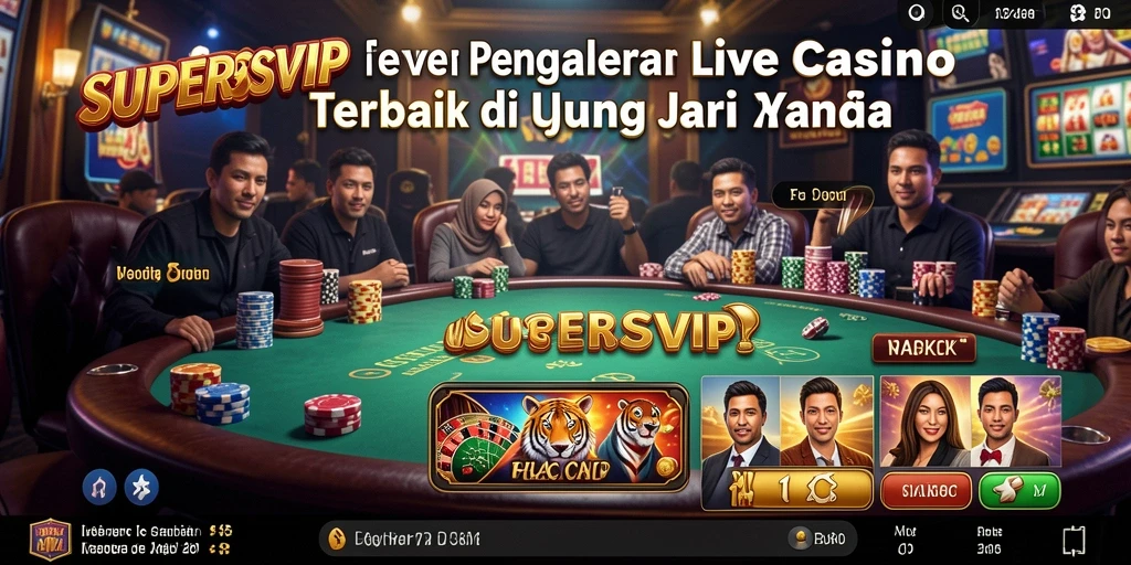 Tampilan gameplay Live Casino seru dengan dealer dan pemain interaktif.