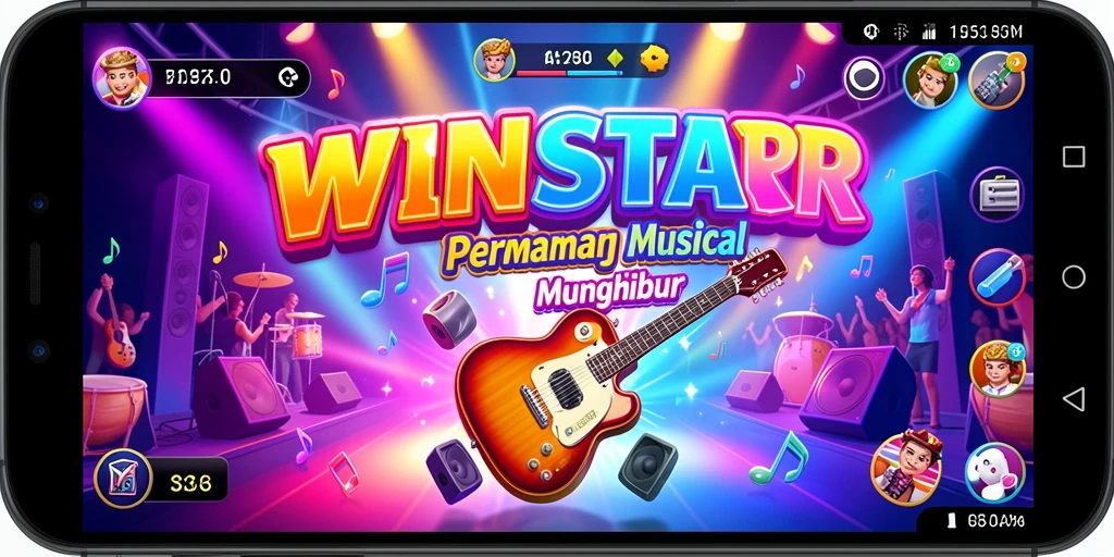 Tampilan gameplay WINSTAR yang menyenangkan dan interaktif saat bermain musik.